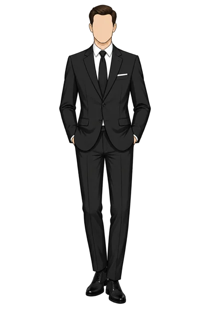Ejemplo de traje formal con corbata